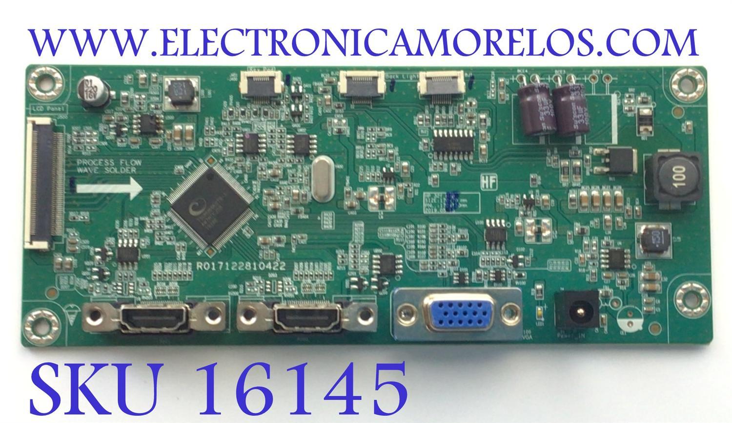 MAIN PARA MONITOR HP / NUMERO DE PARTE 3632-0052-0150 / R017122810422 / 67MFCCK9A28892A / MODELO HSD-0042-K
